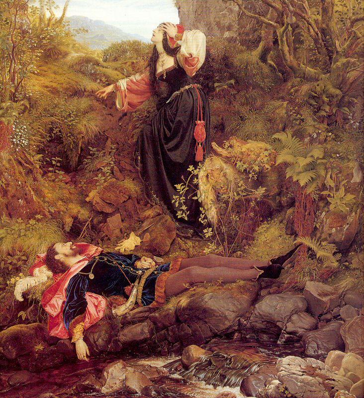 Paton, Sir Joseph Noel The Bluidie Tryst Norge oil painting art